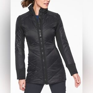 Athleta Rock Ridge Primaloft Jacket Small Black Quilted Full Zip Athleisure